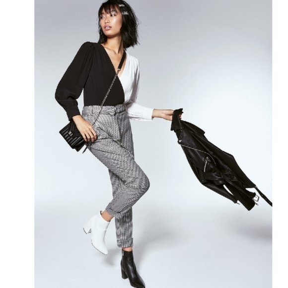 INC Houndstooth-Print Tapered-Leg Pants - Picture 2 of 9